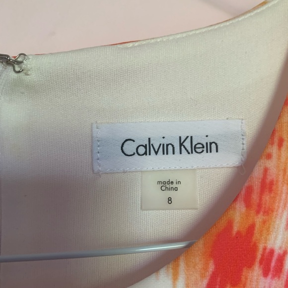 (Size 8) 🦋Calvin Klein Bright Pink/White Dress - Picture 7 of 10
